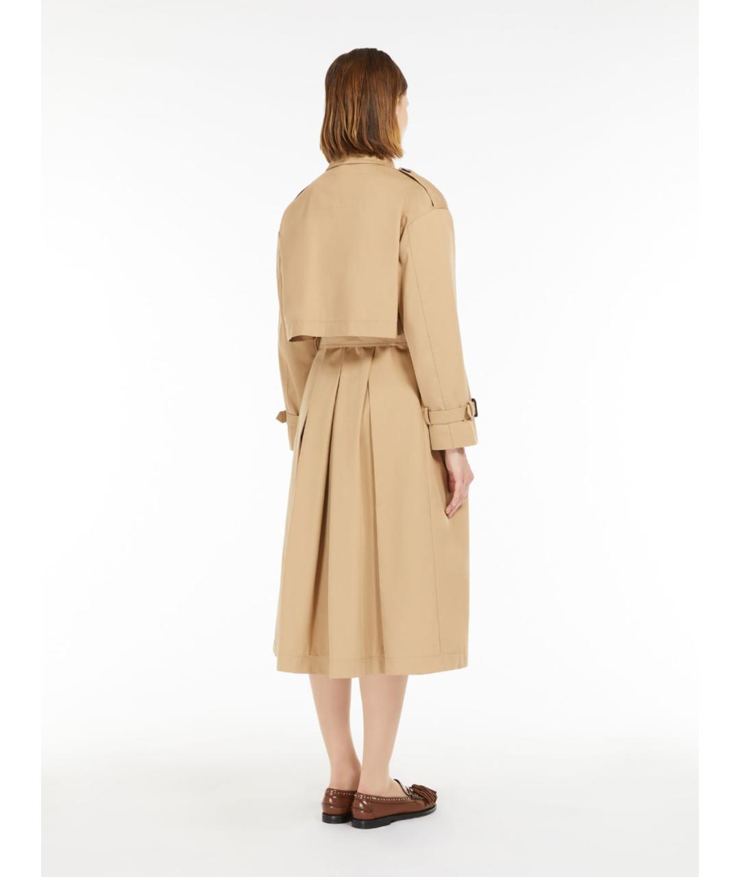 WEEKEND MAX MARA Бежевый хлопковый тренч/плащ, фото 3