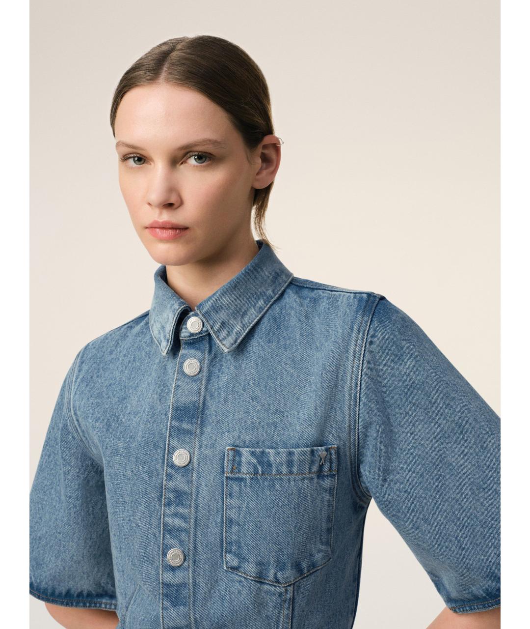 Ami Paris Синее хлопковое повседневное платье, фото 6