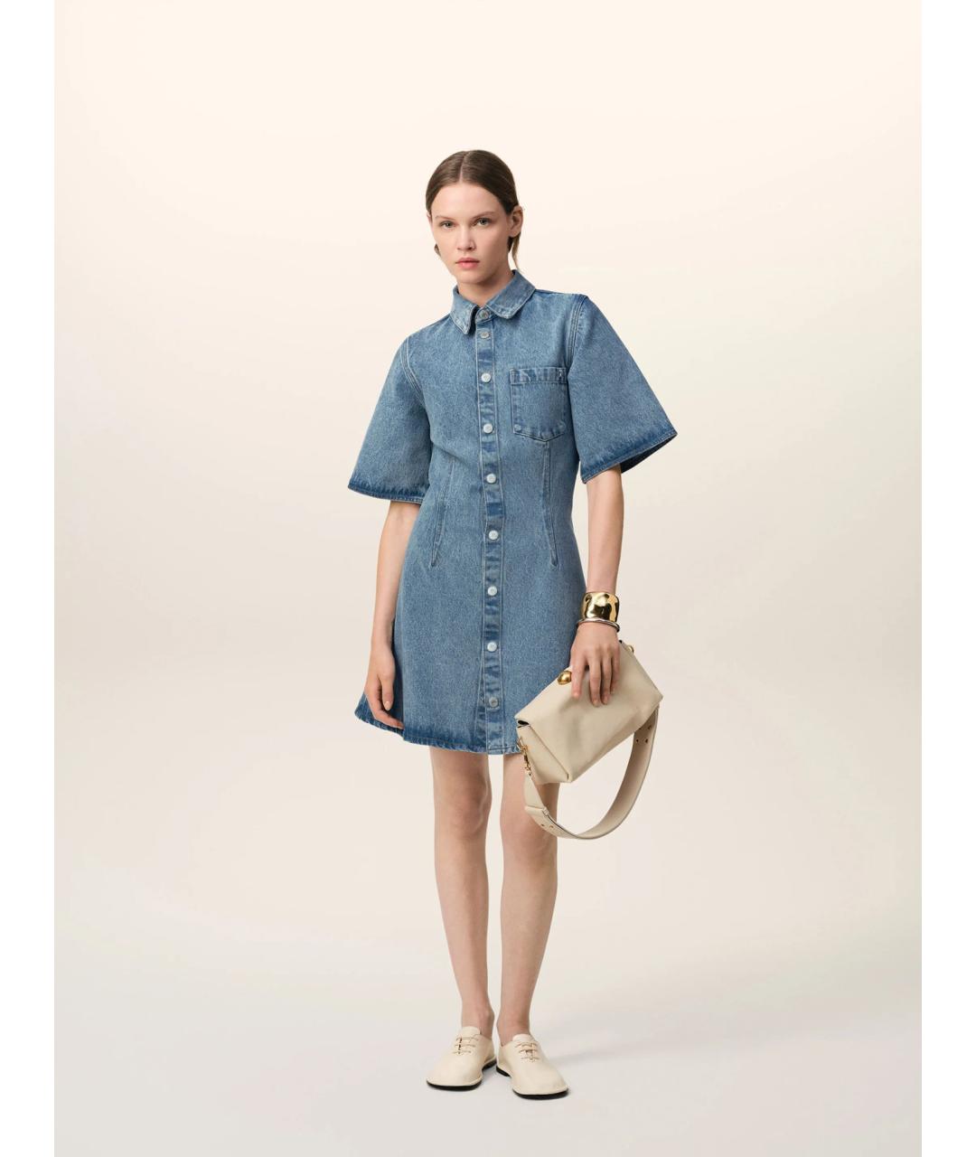 Ami Paris Синее хлопковое повседневное платье, фото 2