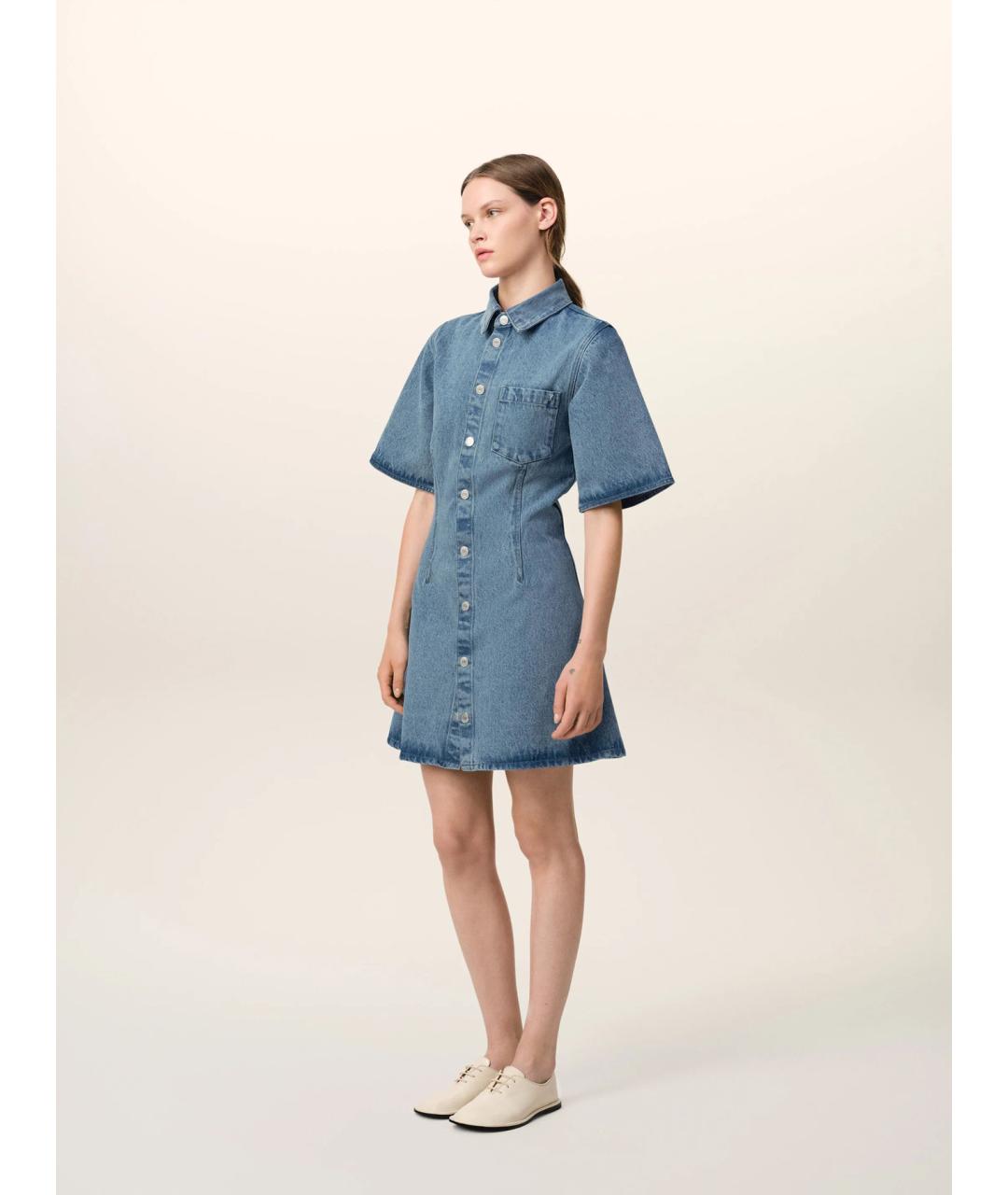 Ami Paris Синее хлопковое повседневное платье, фото 5