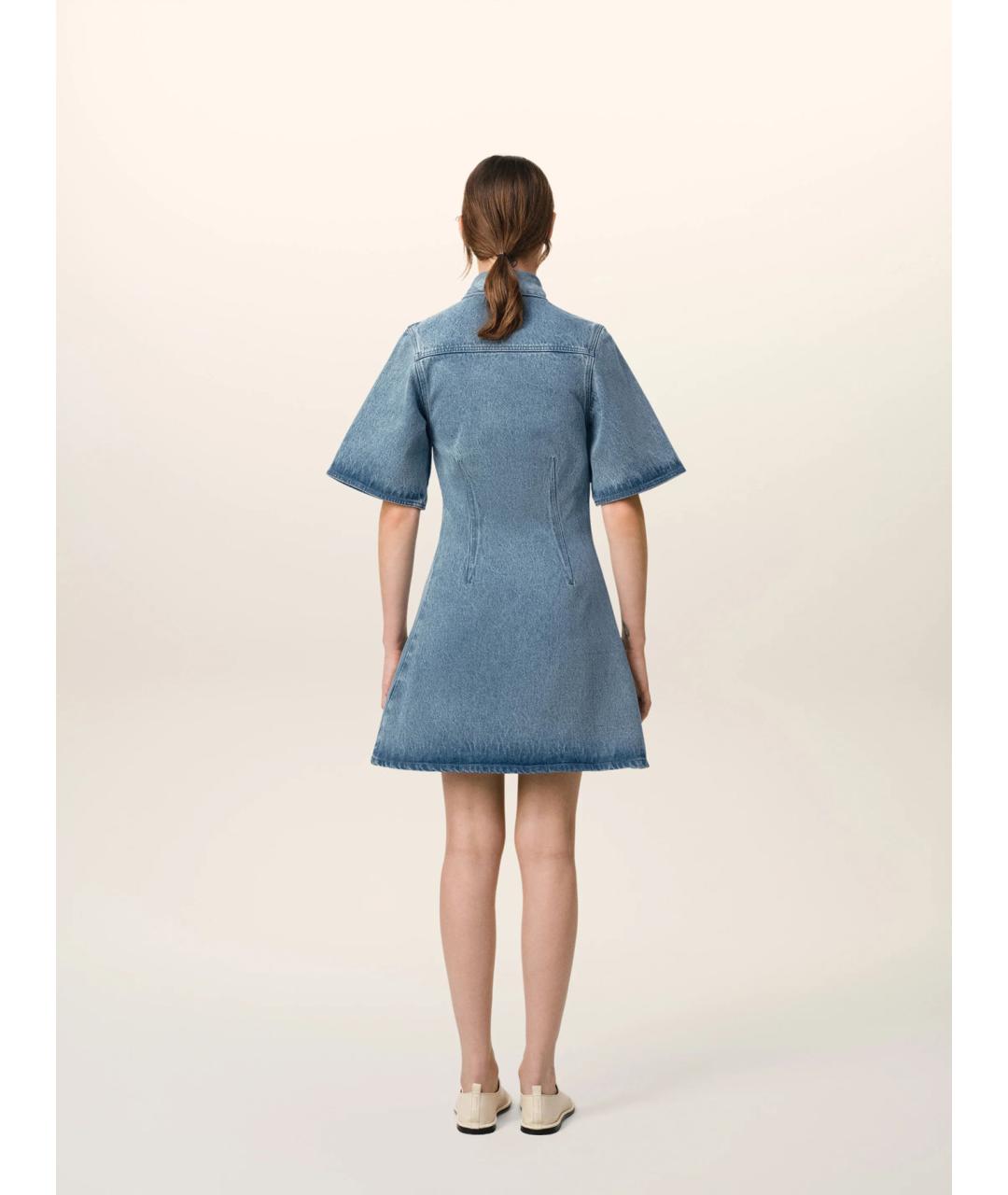 Ami Paris Синее хлопковое повседневное платье, фото 4