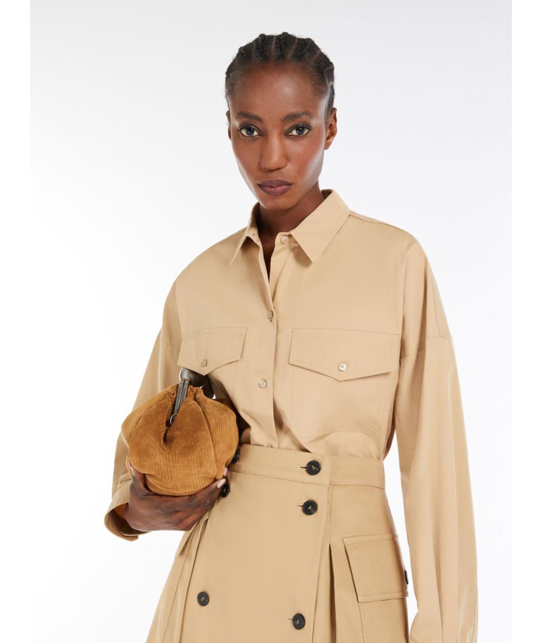 WEEKEND MAX MARA Белая хлопковая рубашка, фото 5