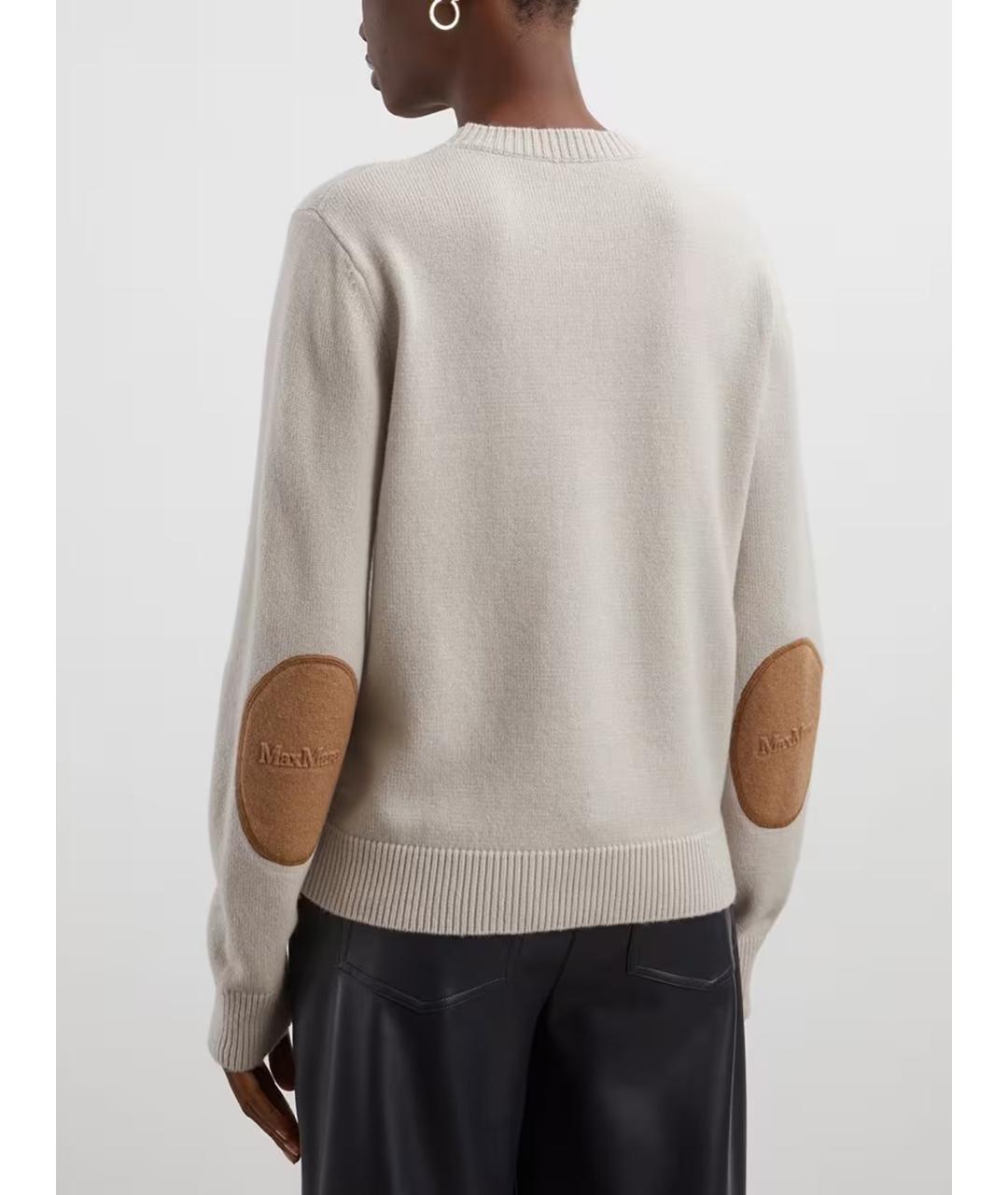 'S MAX MARA Бежевый шерстяной джемпер / свитер, фото 3