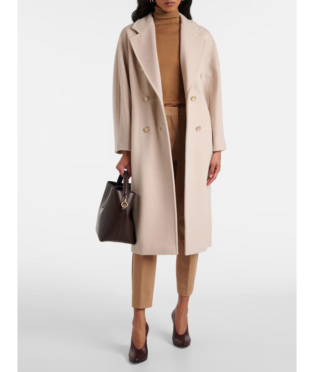 MAX MARA Бежевое шерстяное пальто, фото 4
