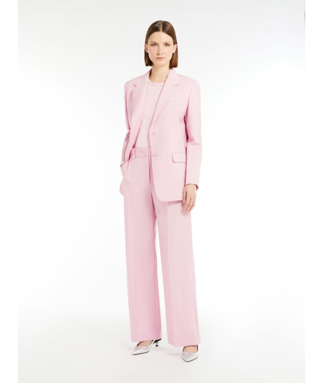 WEEKEND MAX MARA Розовый шерстяной жакет/пиджак, фото 4