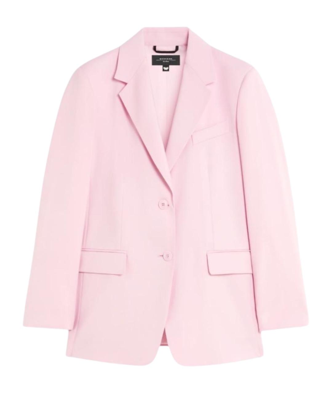 WEEKEND MAX MARA Розовый шерстяной жакет/пиджак, фото 1