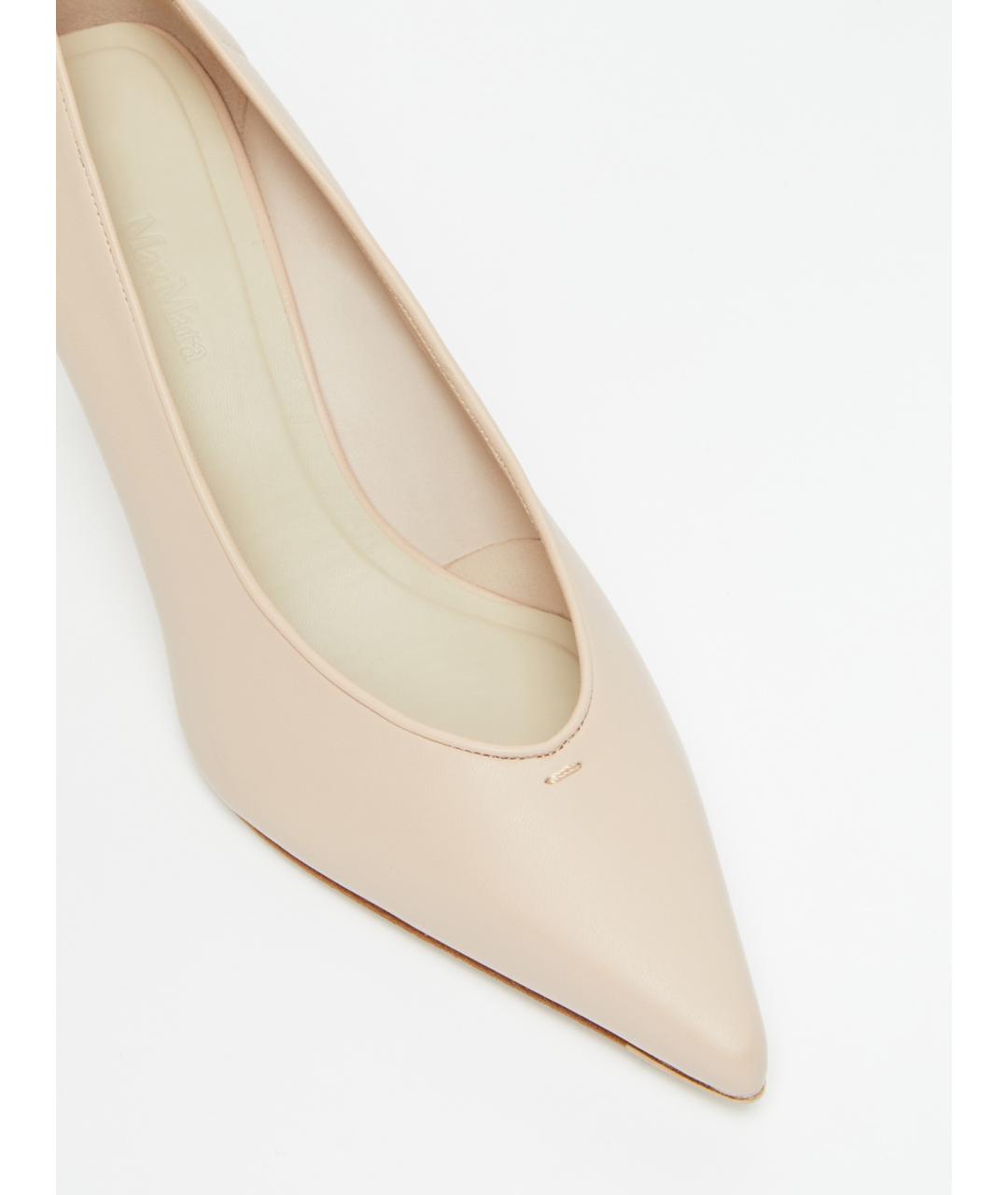 MAX MARA Бежевые кожаные туфли, фото 2