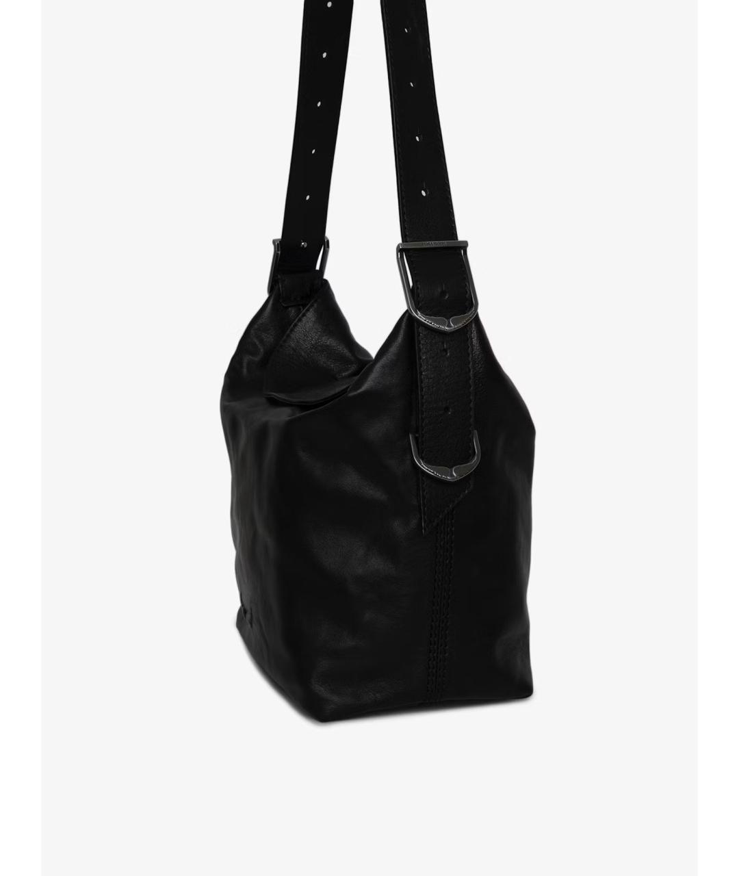 ZADIG & VOLTAIRE Черная кожаная сумка через плечо, фото 7