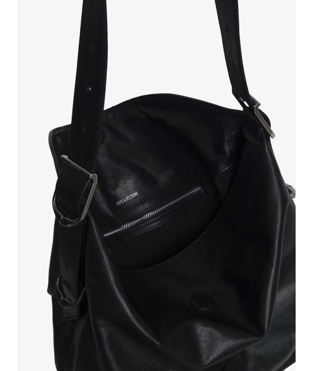 ZADIG & VOLTAIRE Черная кожаная сумка через плечо, фото 8