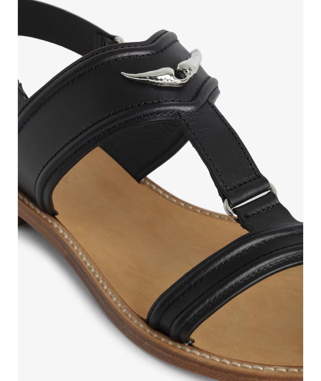 ZADIG & VOLTAIRE Черные кожаные сандалии, фото 7