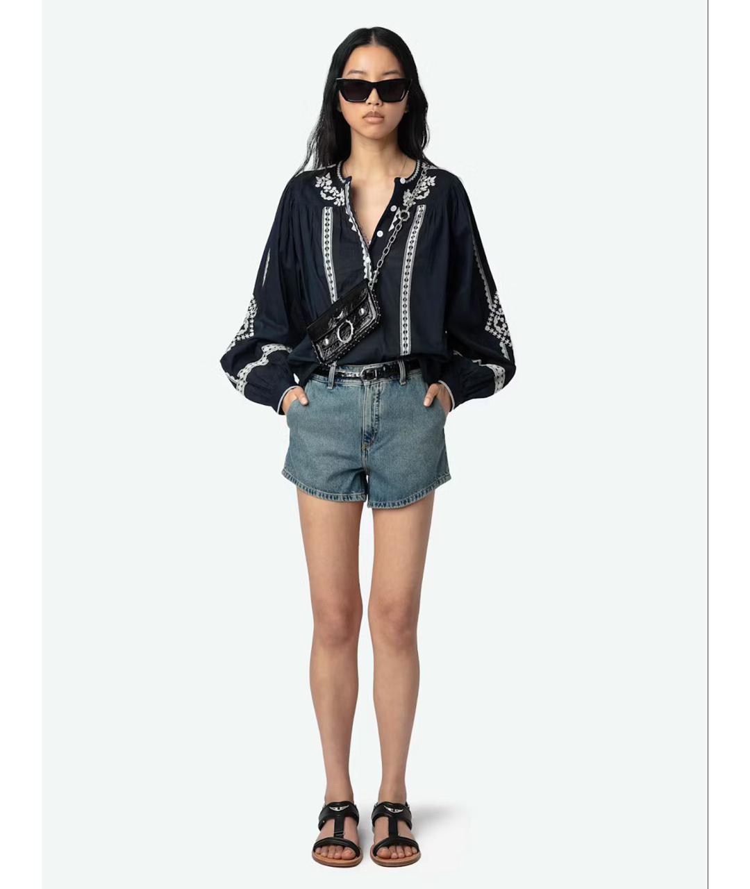 ZADIG & VOLTAIRE Синяя хлопковая блузы, фото 2