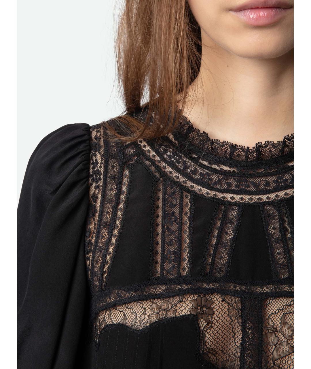 ZADIG & VOLTAIRE Черная шелковая блузы, фото 5