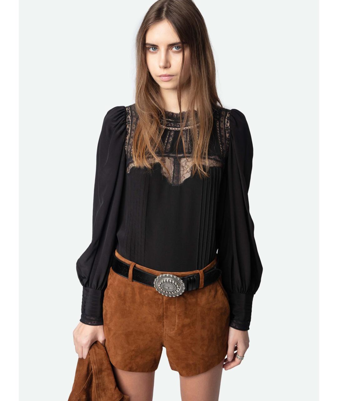 ZADIG & VOLTAIRE Черная шелковая блузы, фото 3