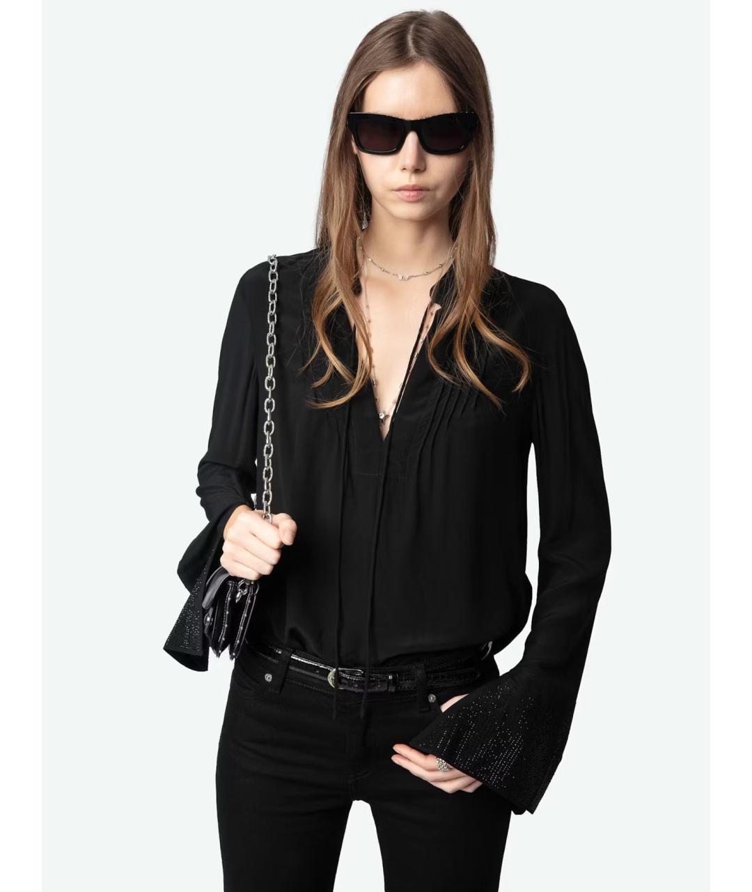 ZADIG & VOLTAIRE Черная вискозная блузы, фото 4
