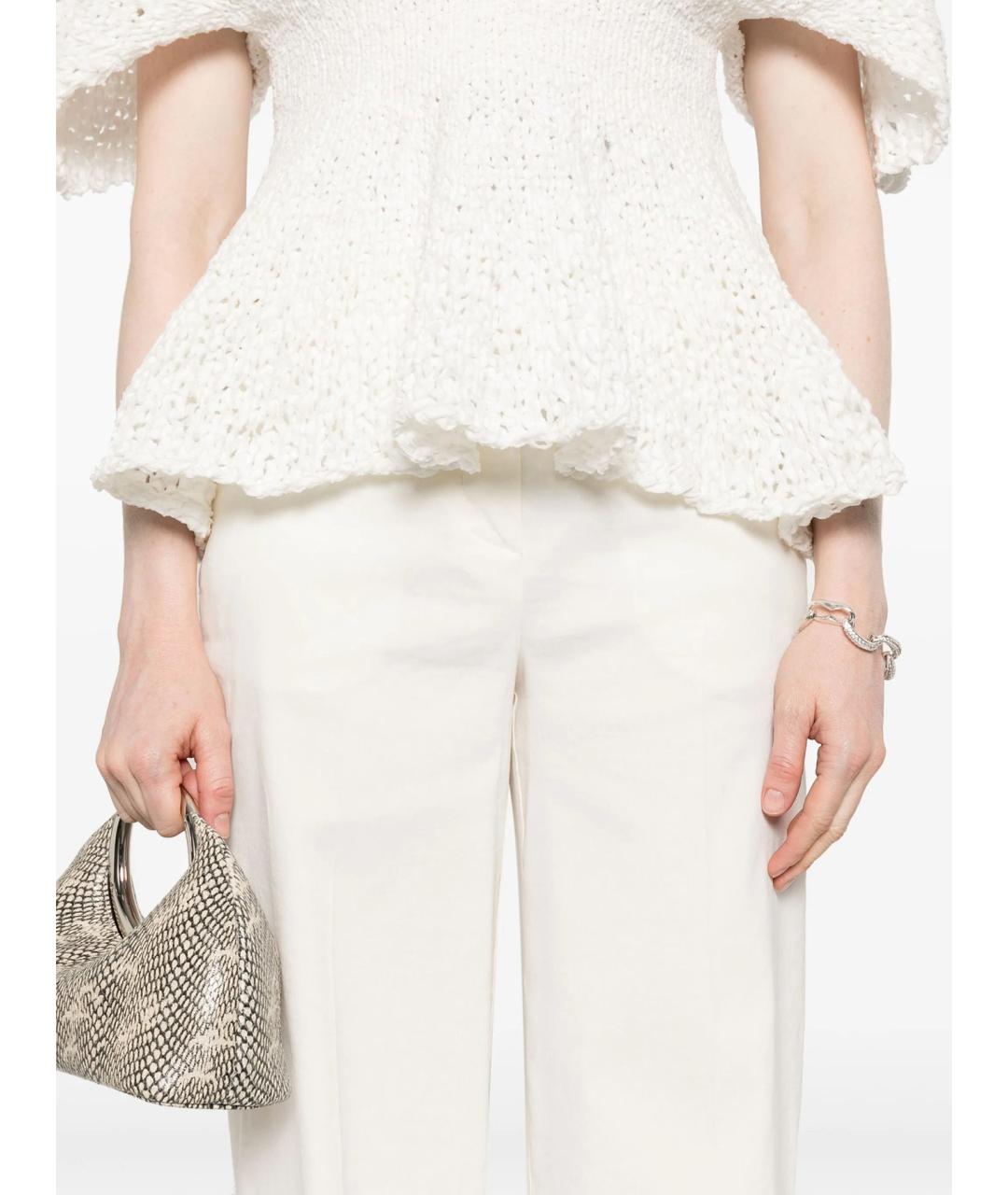 PINKO Белые полиэстеровые брюки широкие, фото 5