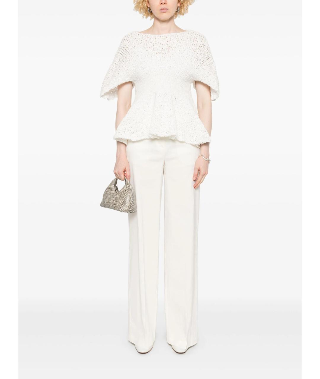 PINKO Белые полиэстеровые брюки широкие, фото 2