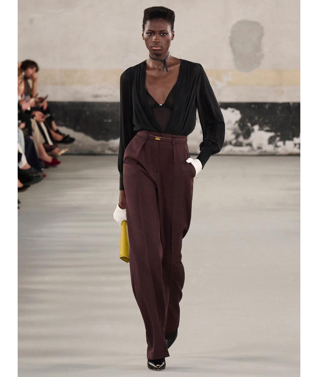 ELISABETTA FRANCHI Черное шелковое боди, фото 3