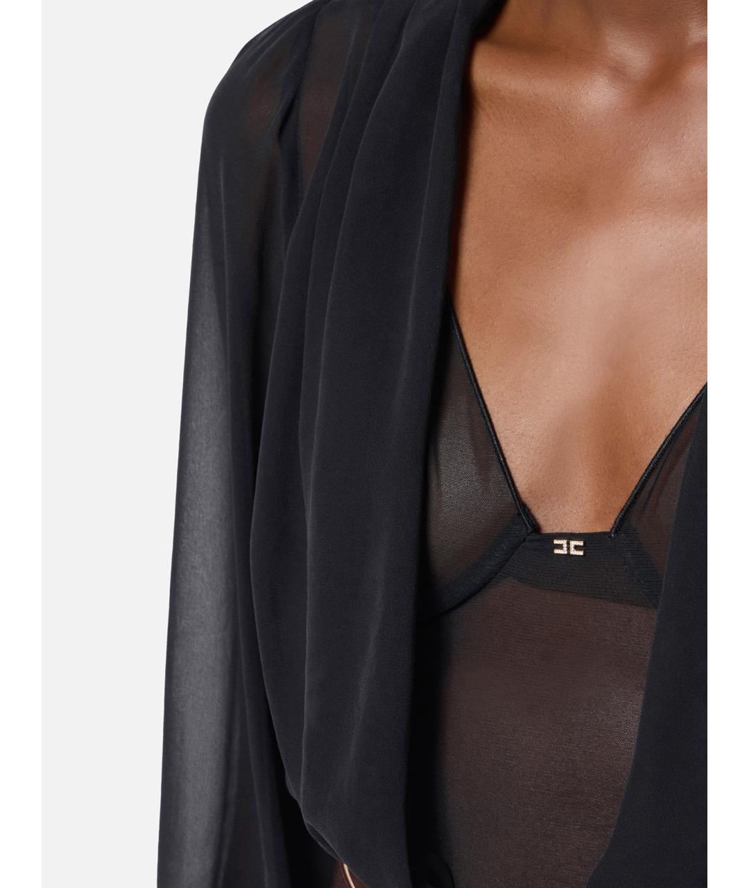 ELISABETTA FRANCHI Черное шелковое боди, фото 5