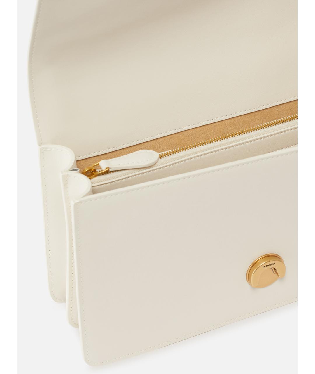 PINKO Белая кожаная сумка через плечо, фото 6