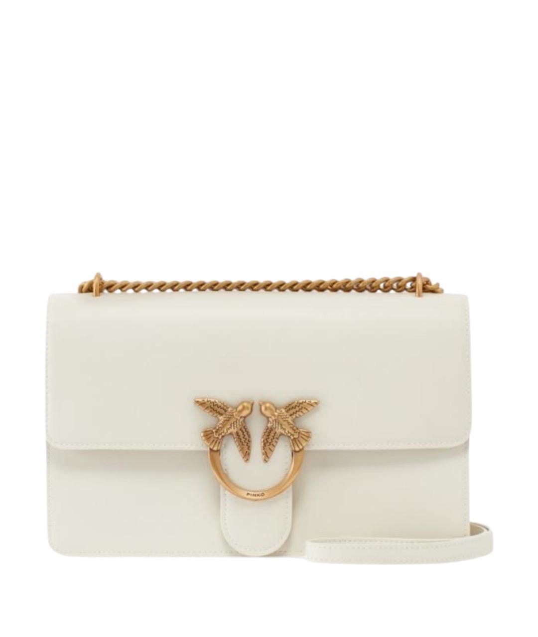 PINKO Белая кожаная сумка через плечо, фото 1