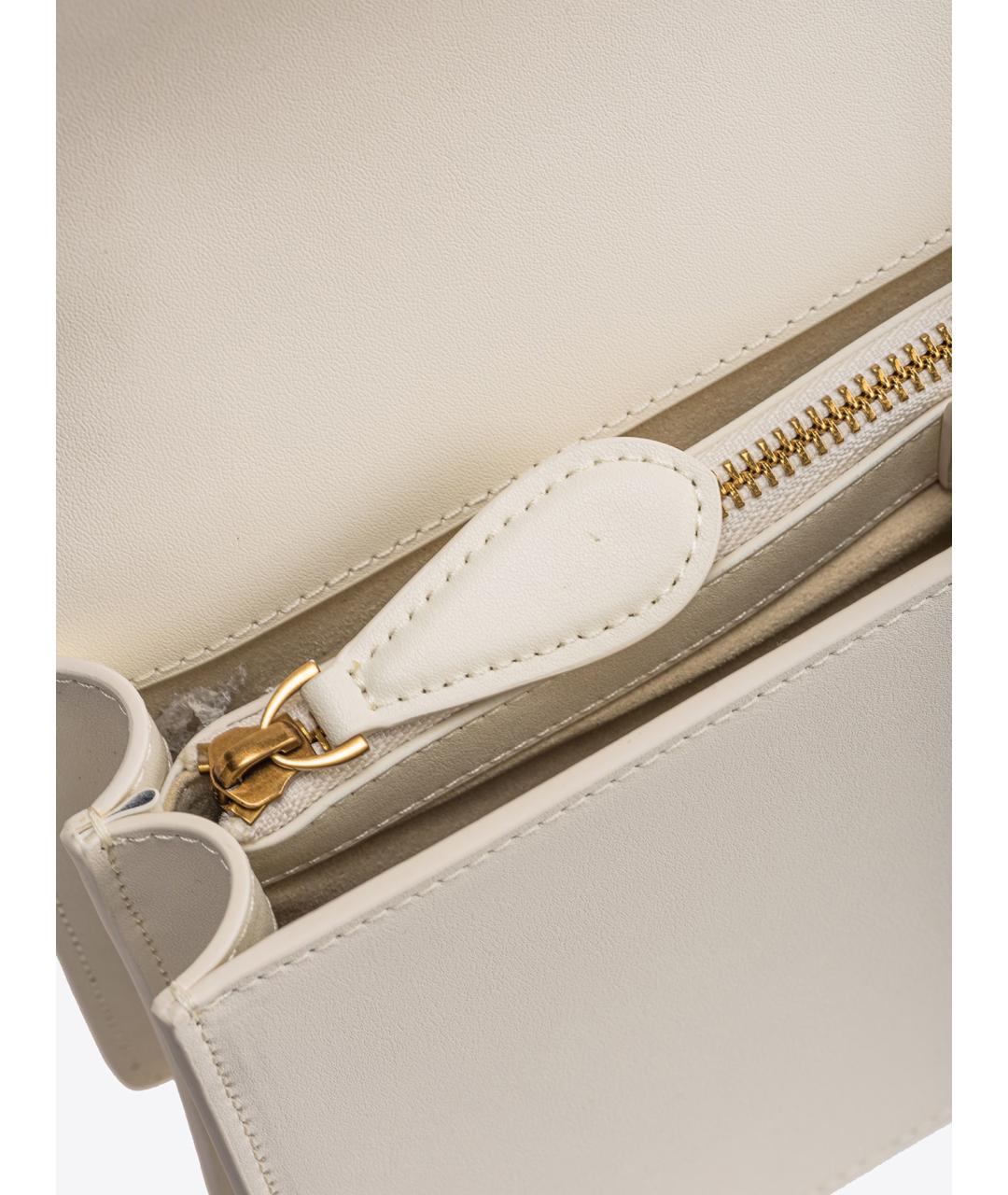 PINKO Белая кожаная сумка через плечо, фото 8