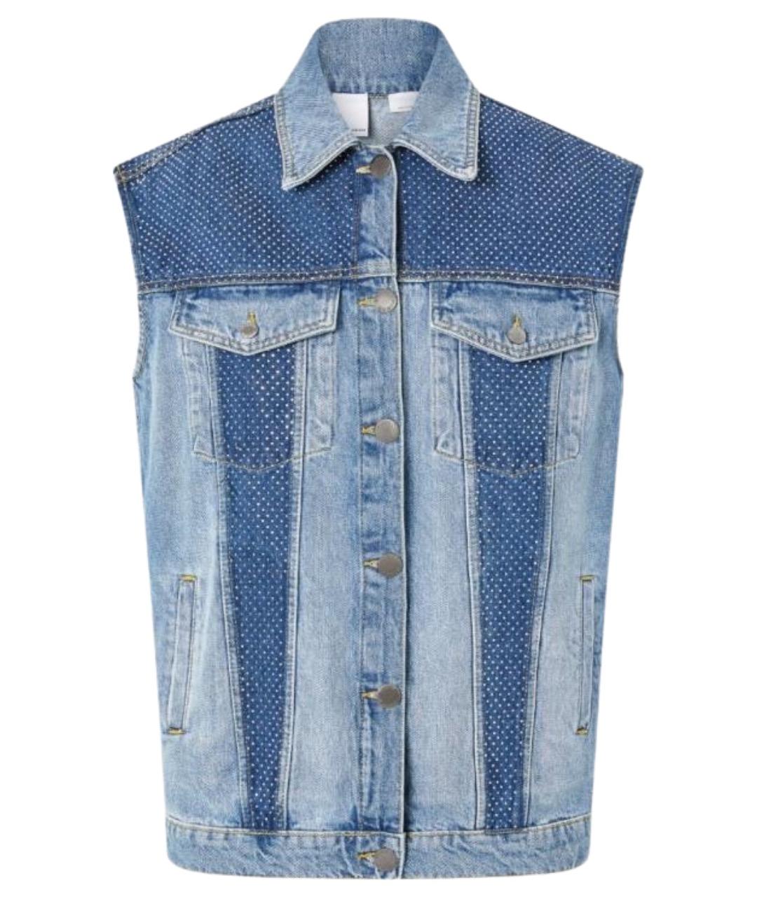 PINKO Синий хлопковый жилет, фото 1