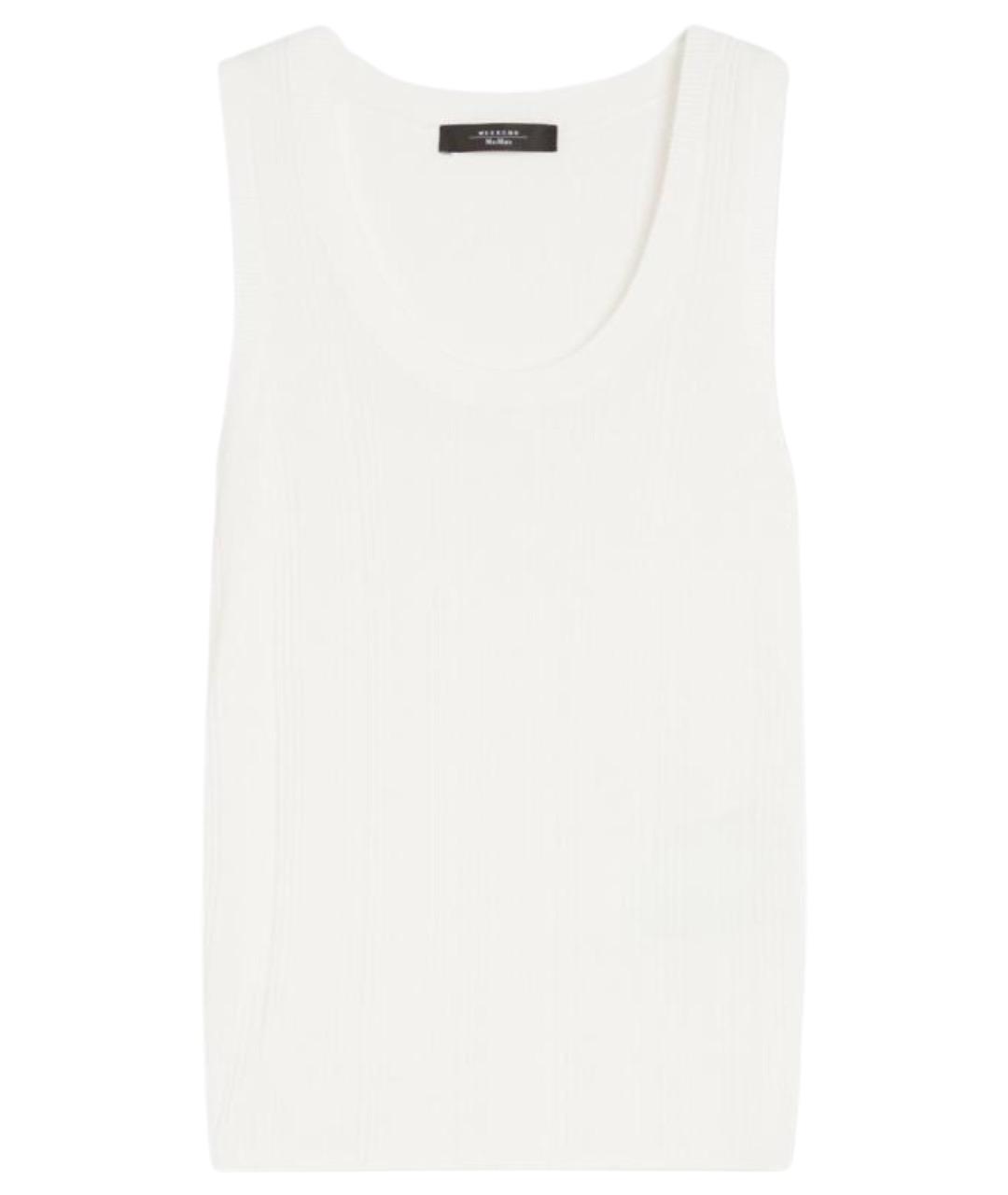 WEEKEND MAX MARA Белая вискозная майка, фото 1