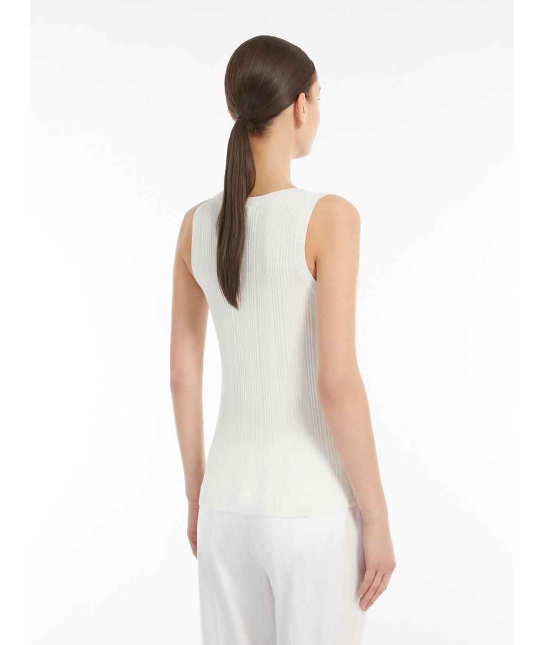 WEEKEND MAX MARA Белая вискозная майка, фото 3
