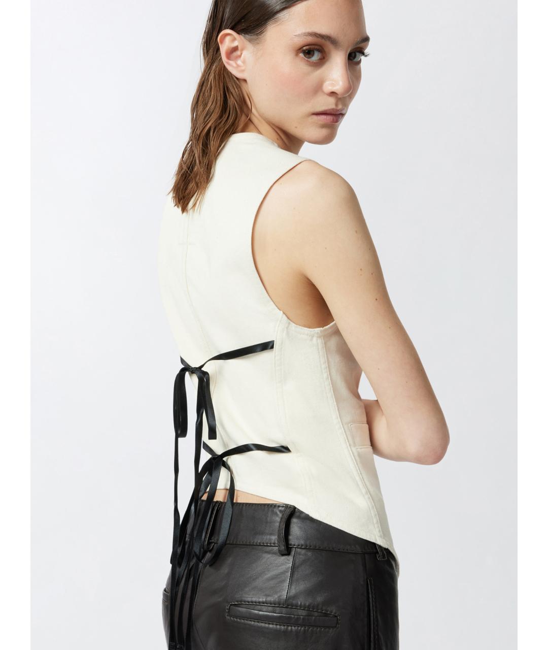 PINKO Белый хлопковый жилет, фото 5