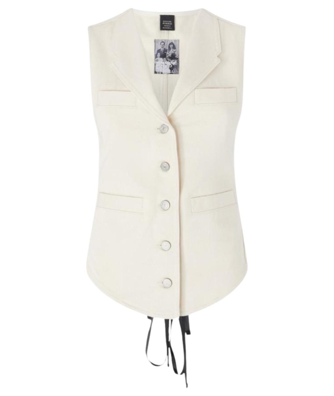 PINKO Белый хлопковый жилет, фото 1