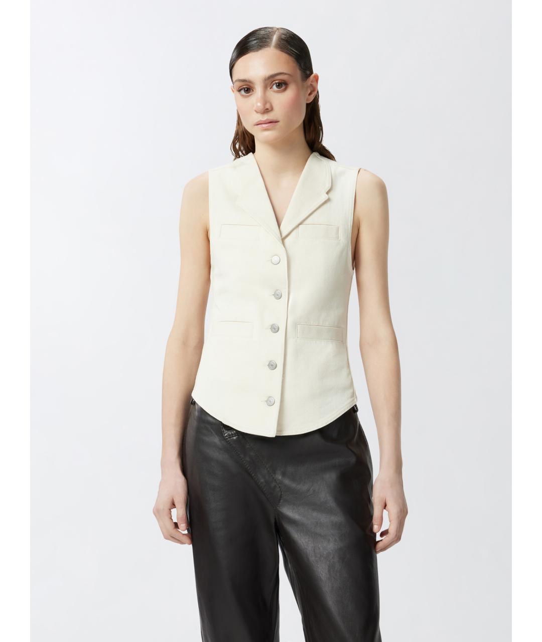 PINKO Белый хлопковый жилет, фото 3