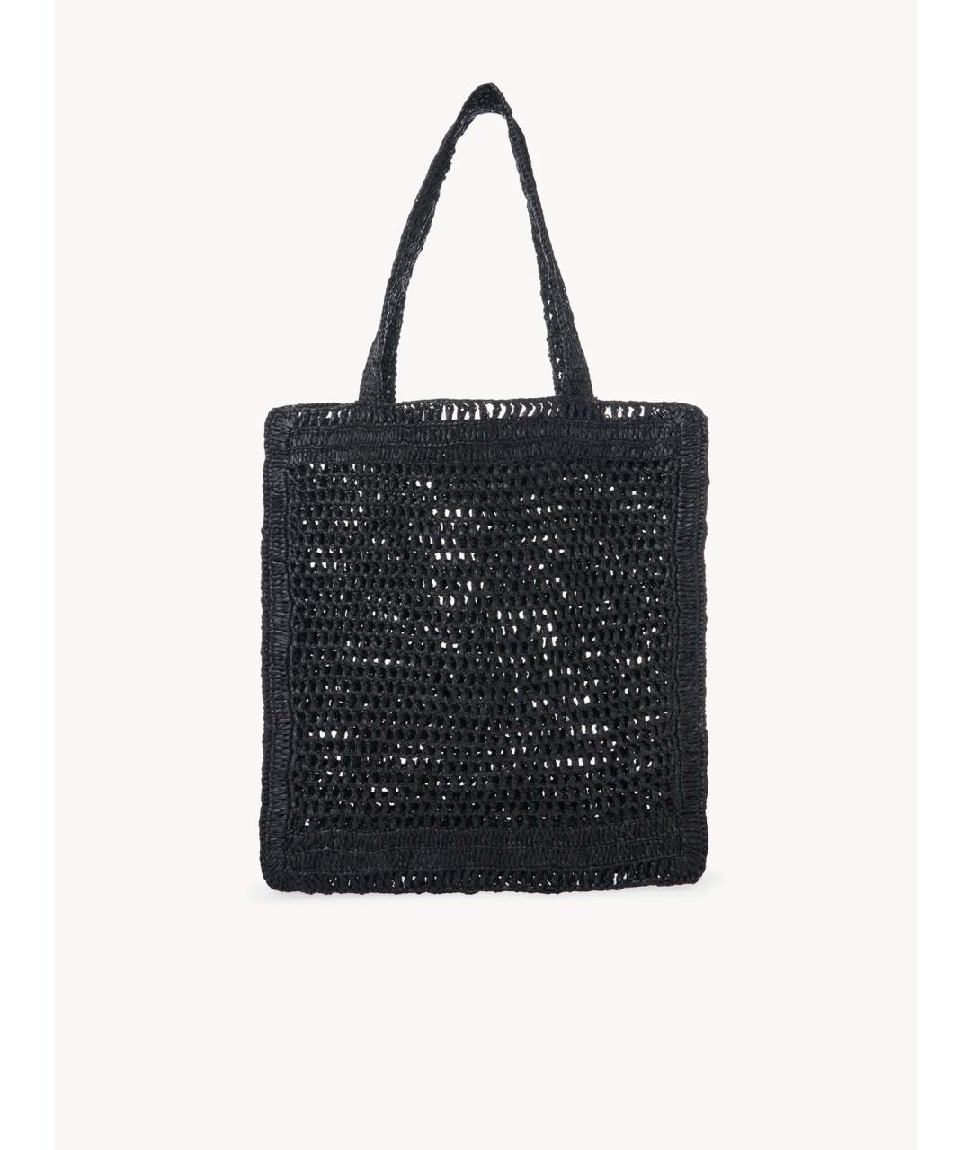 CHLOE Черная пелетеная сумка тоут, фото 3