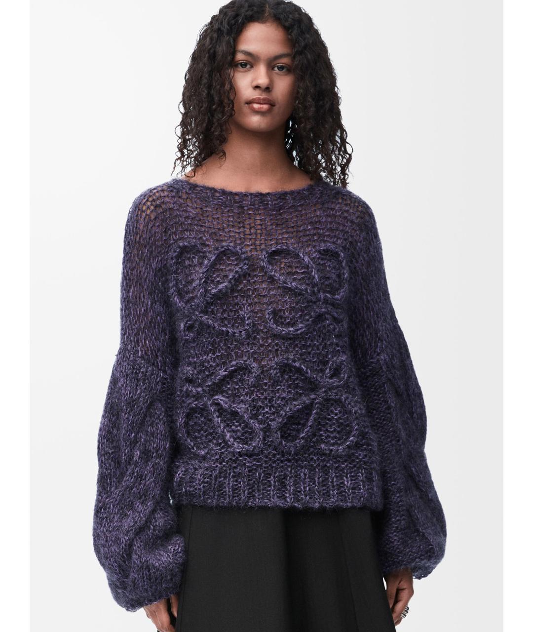 LOEWE Фиолетовый шерстяной джемпер / свитер, фото 3