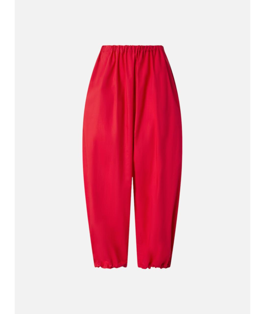 PINKO Красные хлопковые брюки широкие, фото 7
