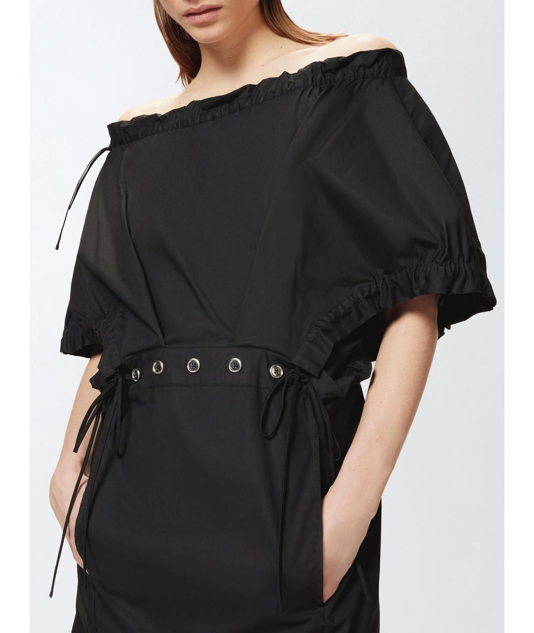 PINKO Черное хлопковое повседневное платье, фото 5