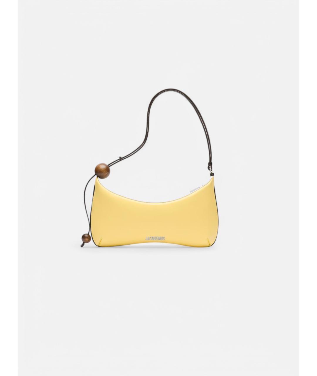JACQUEMUS Желтая кожаная сумка через плечо, фото 7