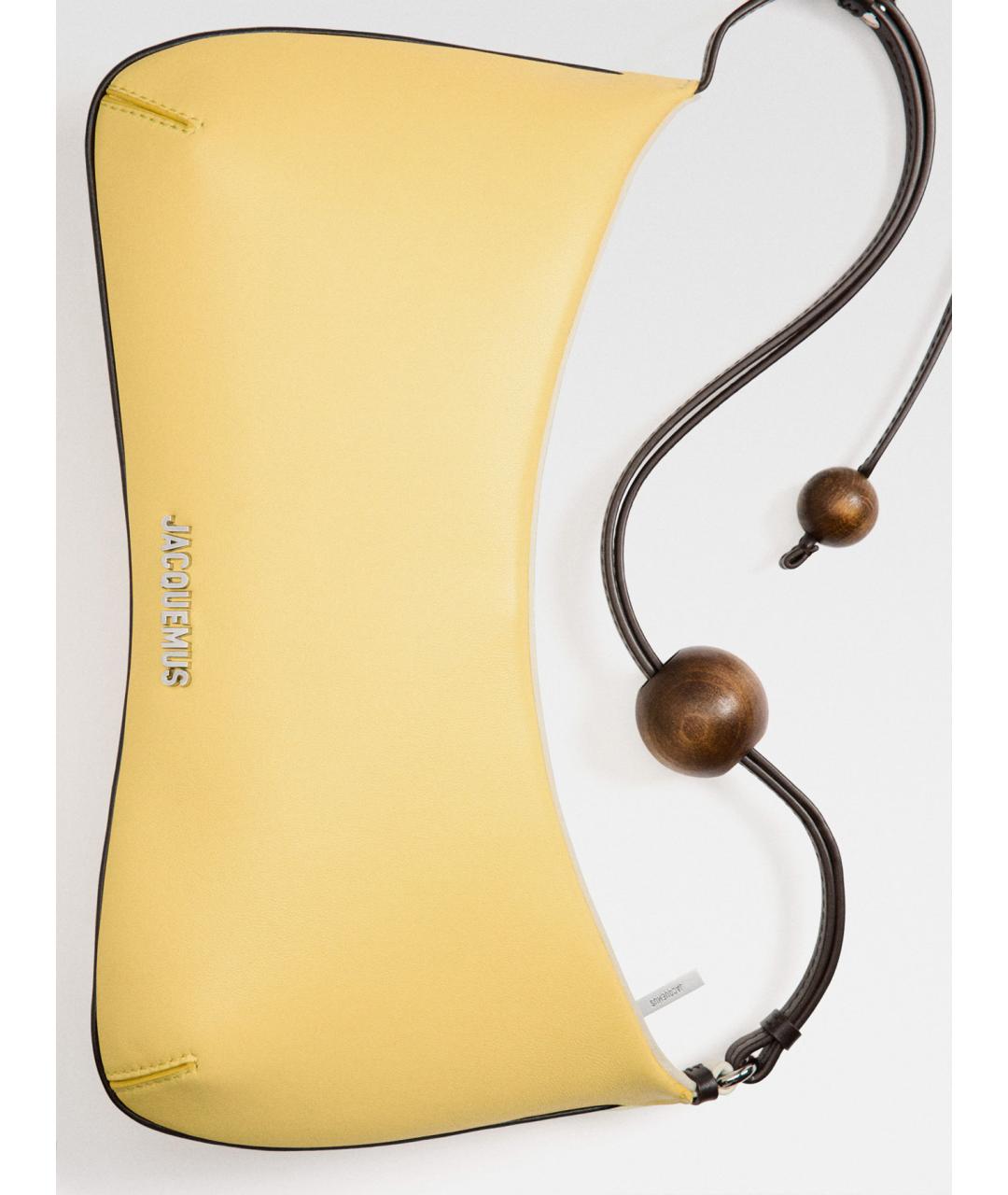 JACQUEMUS Желтая кожаная сумка через плечо, фото 5