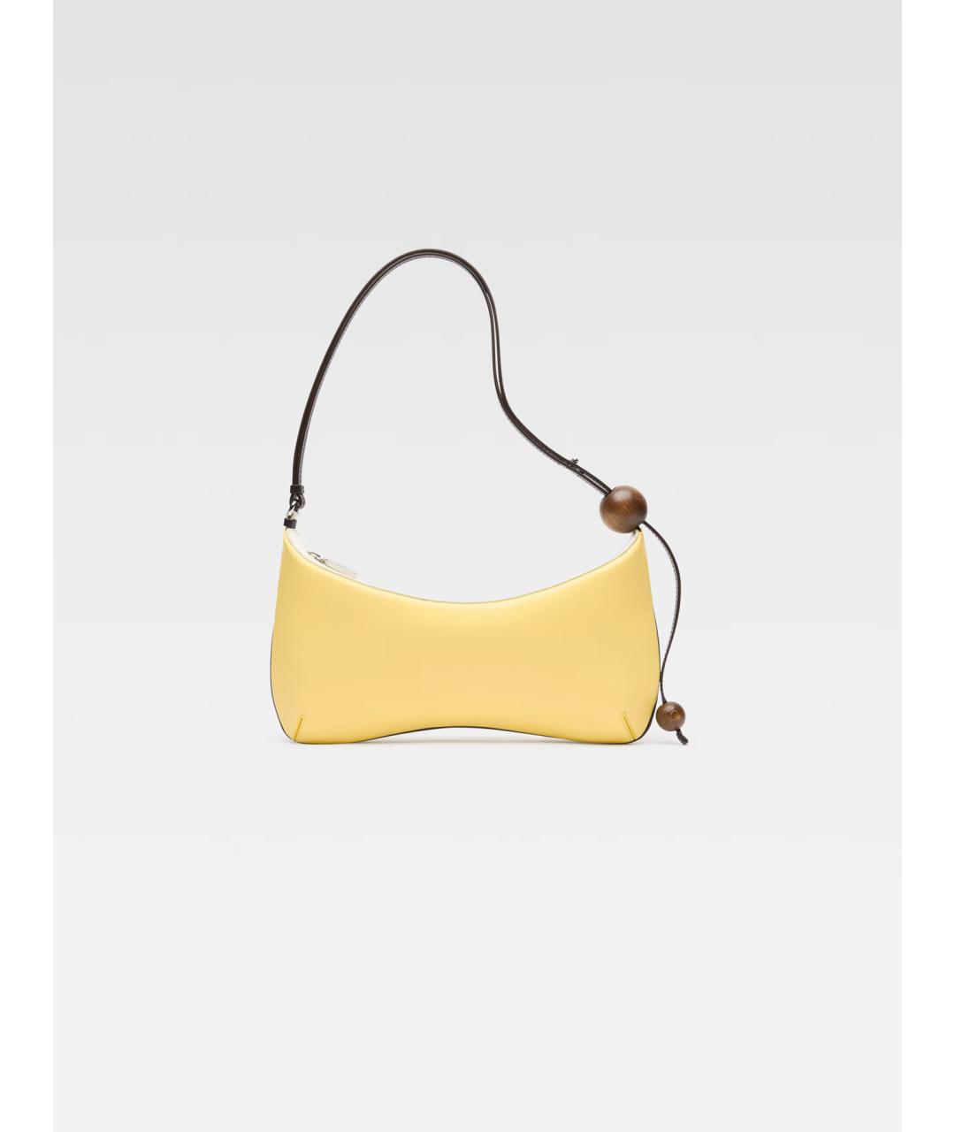 JACQUEMUS Желтая кожаная сумка через плечо, фото 4