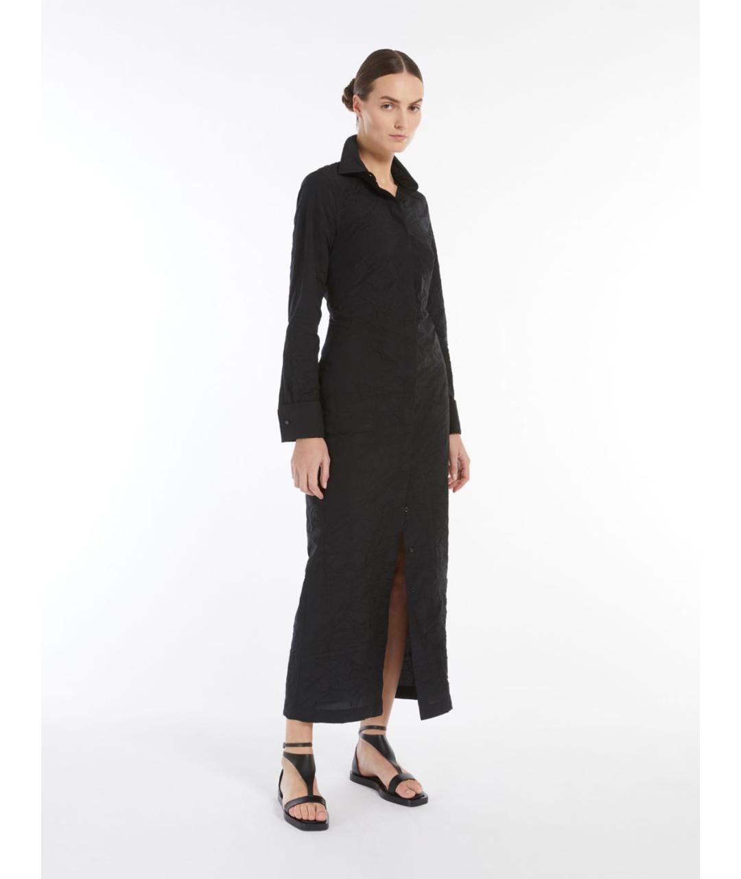 MAX MARA Черное хлопковое повседневное платье, фото 2