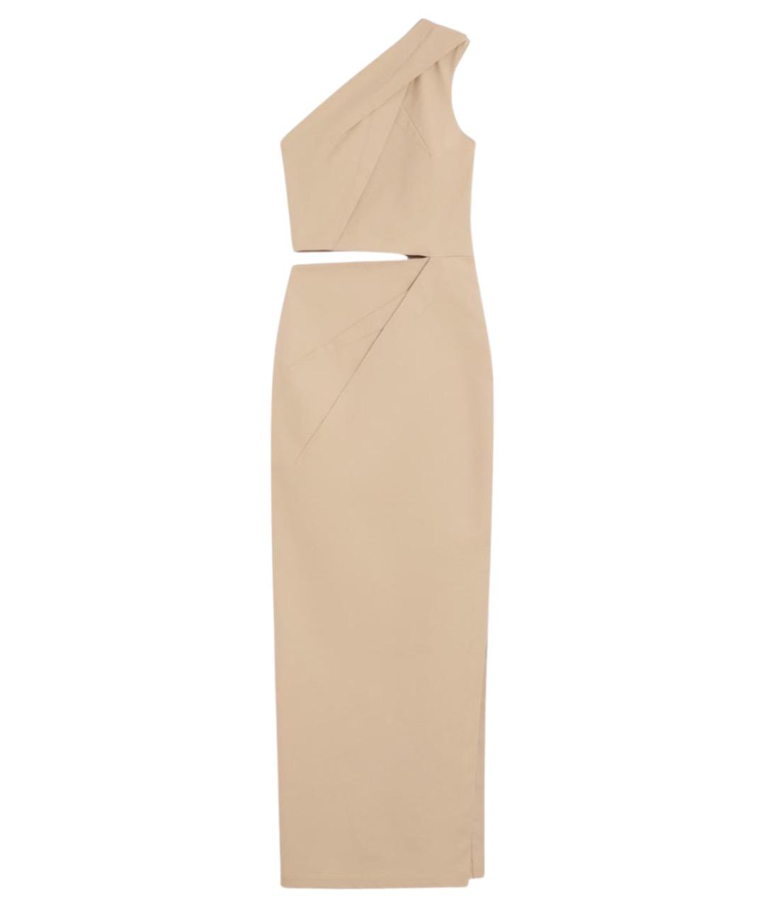 MAX MARA Бежевое хлопковое повседневное платье, фото 1