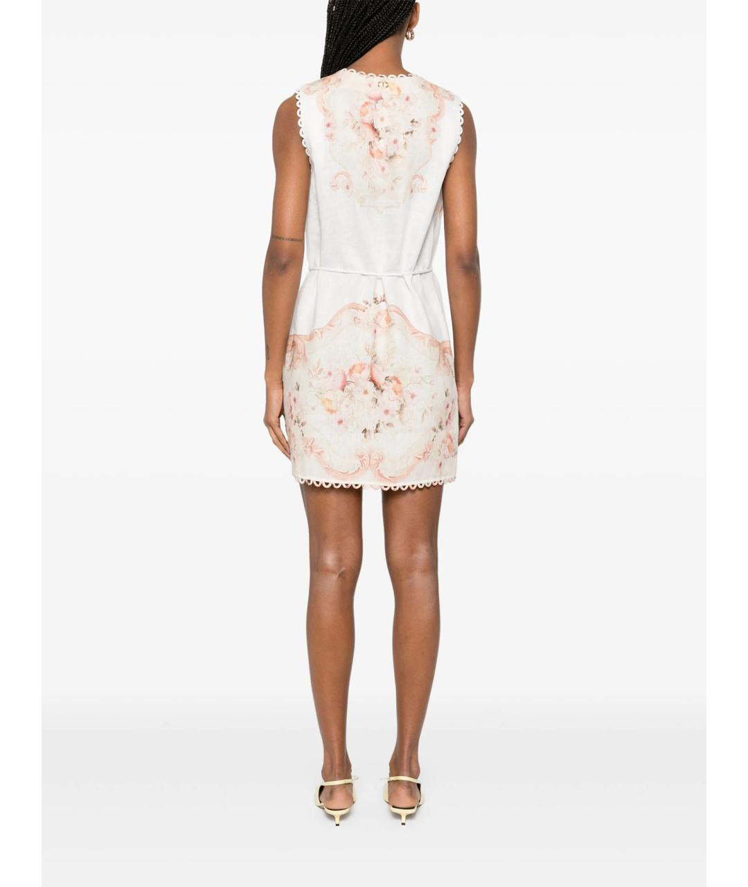 TWIN-SET Мульти льняное повседневное платье, фото 4