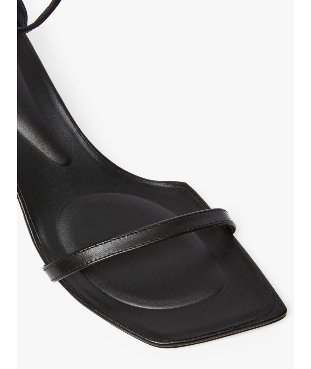 SPORTMAX Черные кожаные босоножки, фото 2