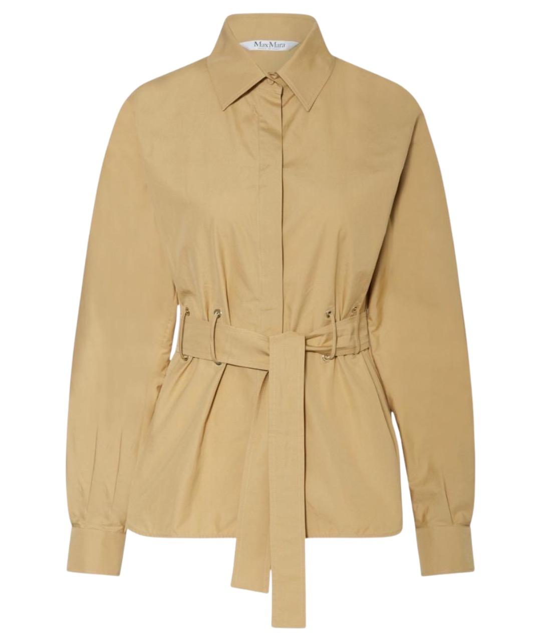 MAX MARA Бежевая хлопковая рубашка, фото 1