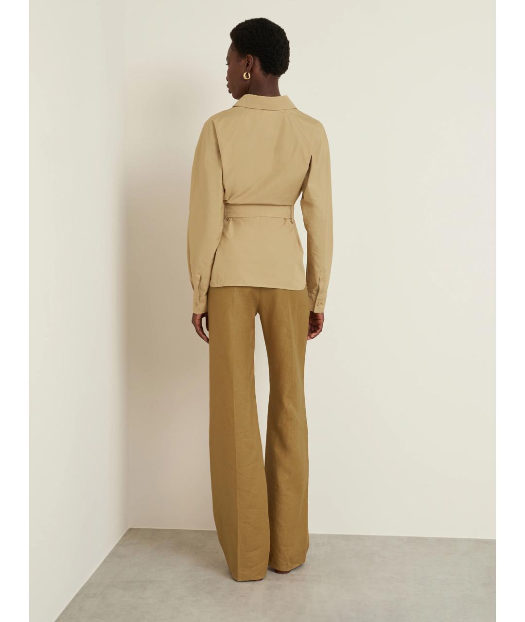 MAX MARA Бежевая хлопковая рубашка, фото 3