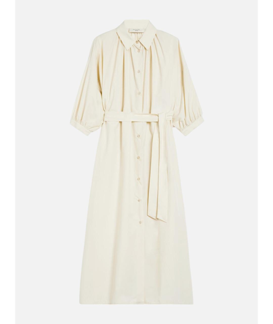 WEEKEND MAX MARA Белое хлопковое повседневное платье, фото 5