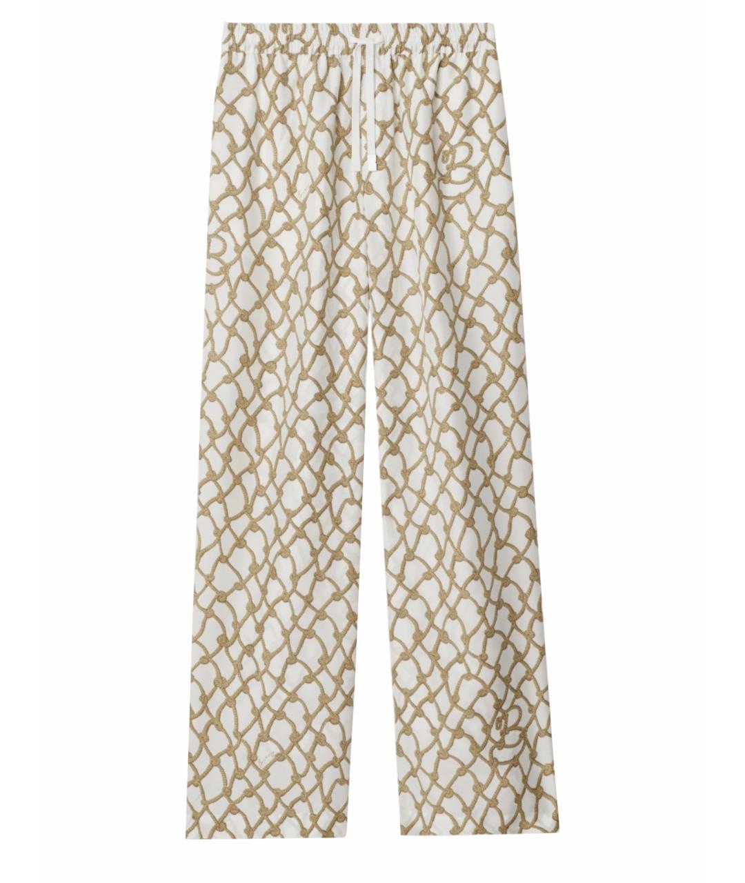 BURBERRY Бежевые шелковые брюки широкие, фото 1