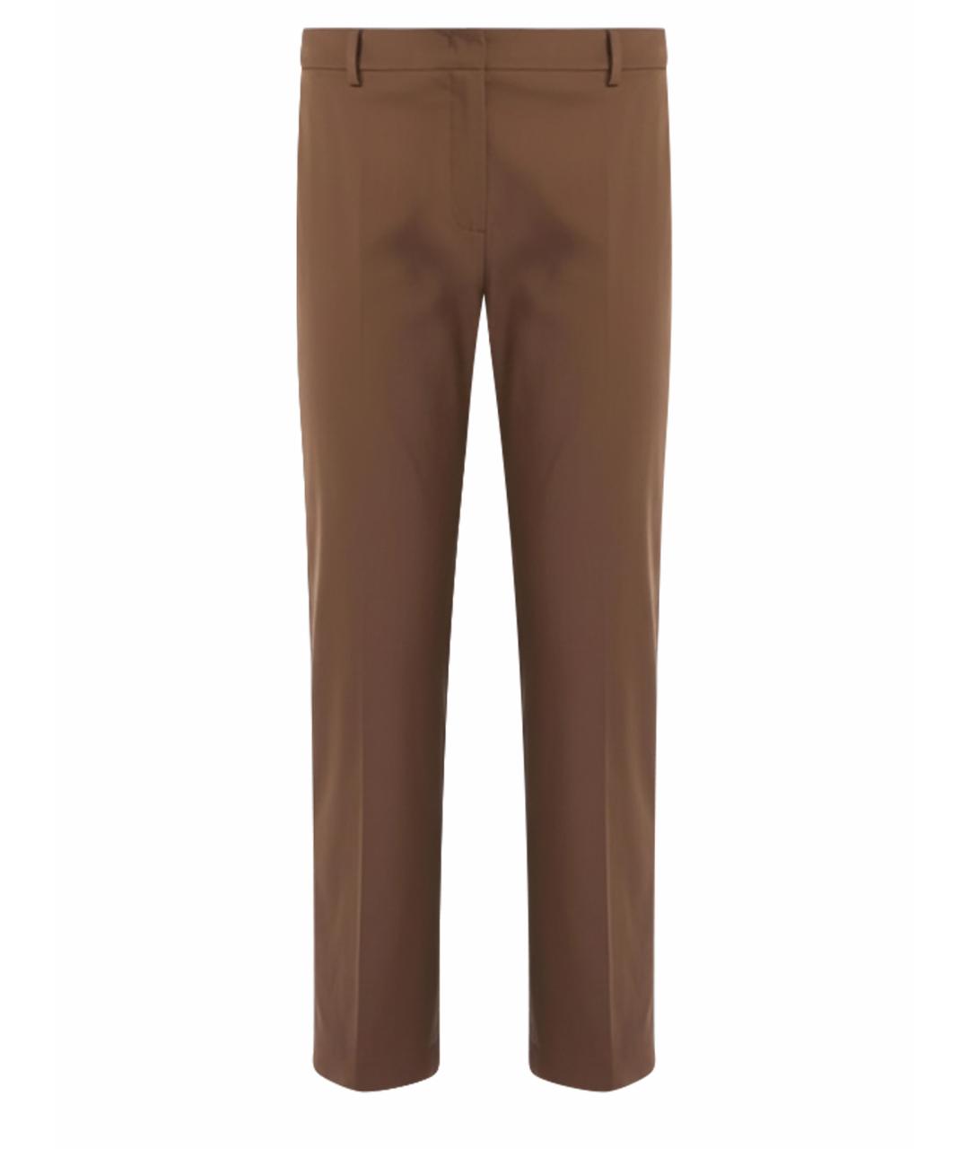 WEEKEND MAX MARA Коричневые хлопковые прямые брюки, фото 1