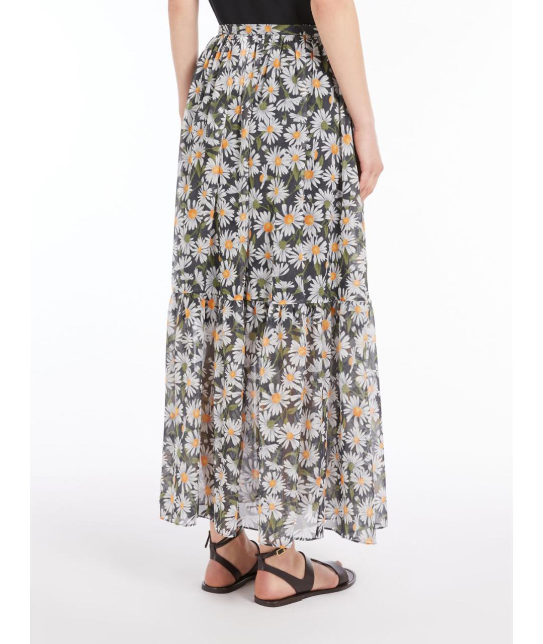 WEEKEND MAX MARA Мульти шелковая юбка макси, фото 3