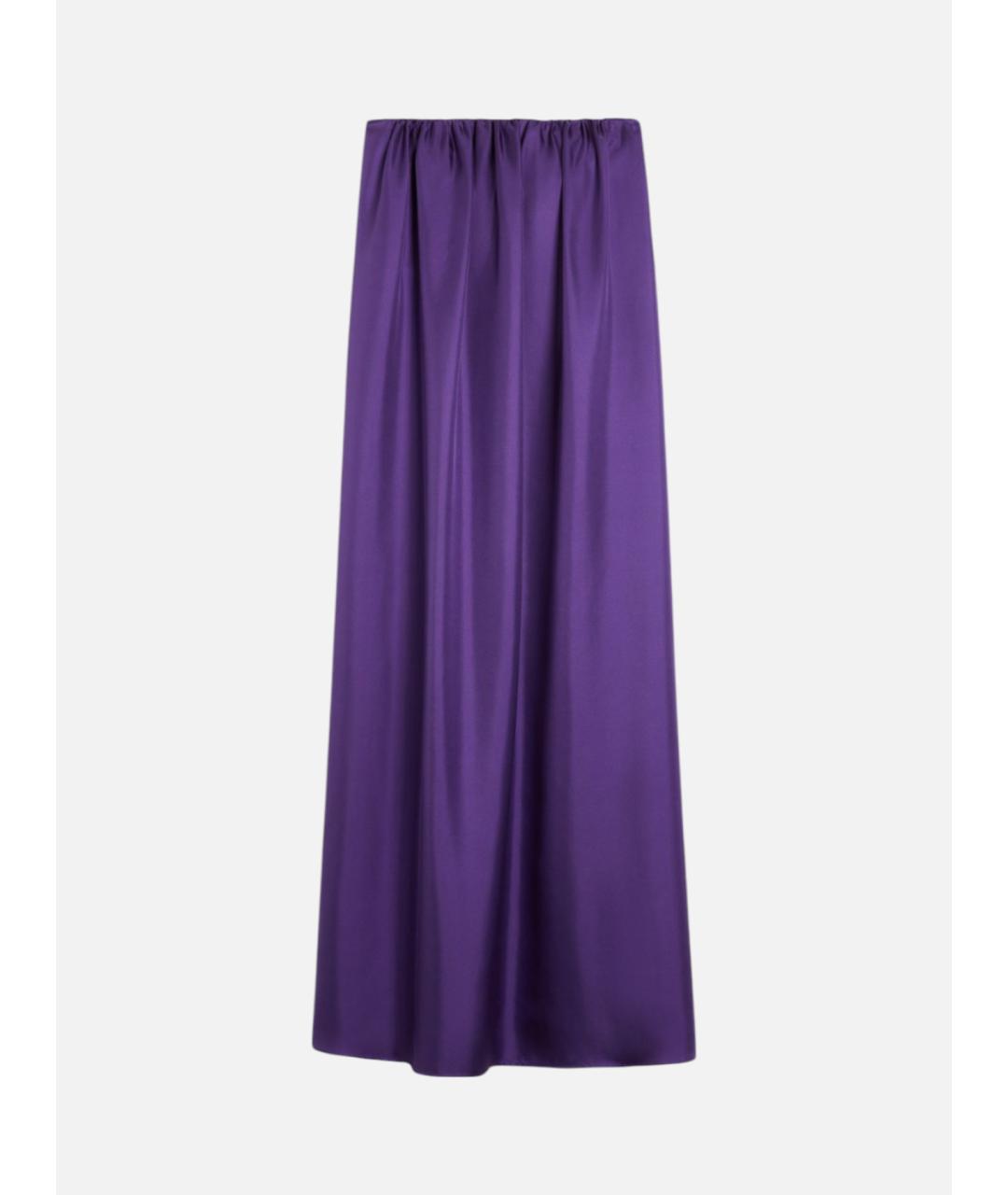 MAX MARA Фиолетовое шелковое повседневное платье, фото 5