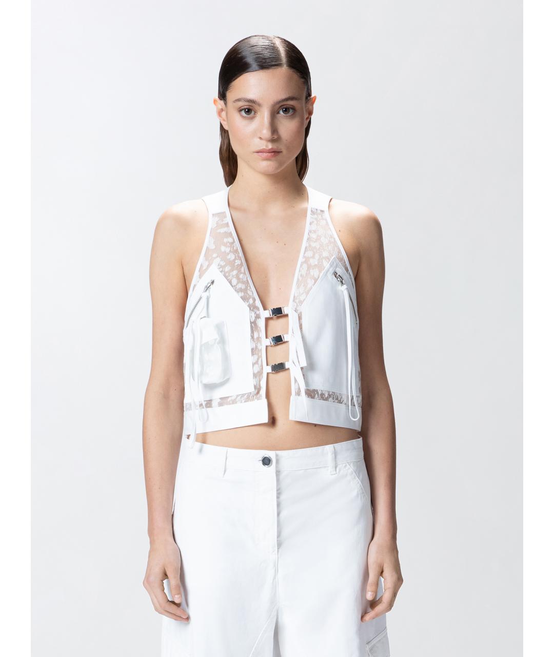 PINKO Белый полиэстеровый жилет, фото 3